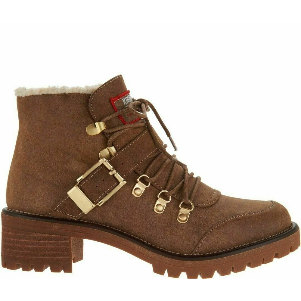 Khombu Womens Tan Eagle Cold Rated Water Res Chunky Boots Size 8 1/2 M 8.5M NEW